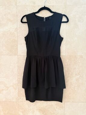 H&M Black Sleeveless Peplum Mini Dress